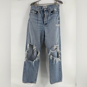 Agolde 90s Y2k  Distressed High Rise Loose‎ Fit Button Fly Jeans A069C-811 Sz 26